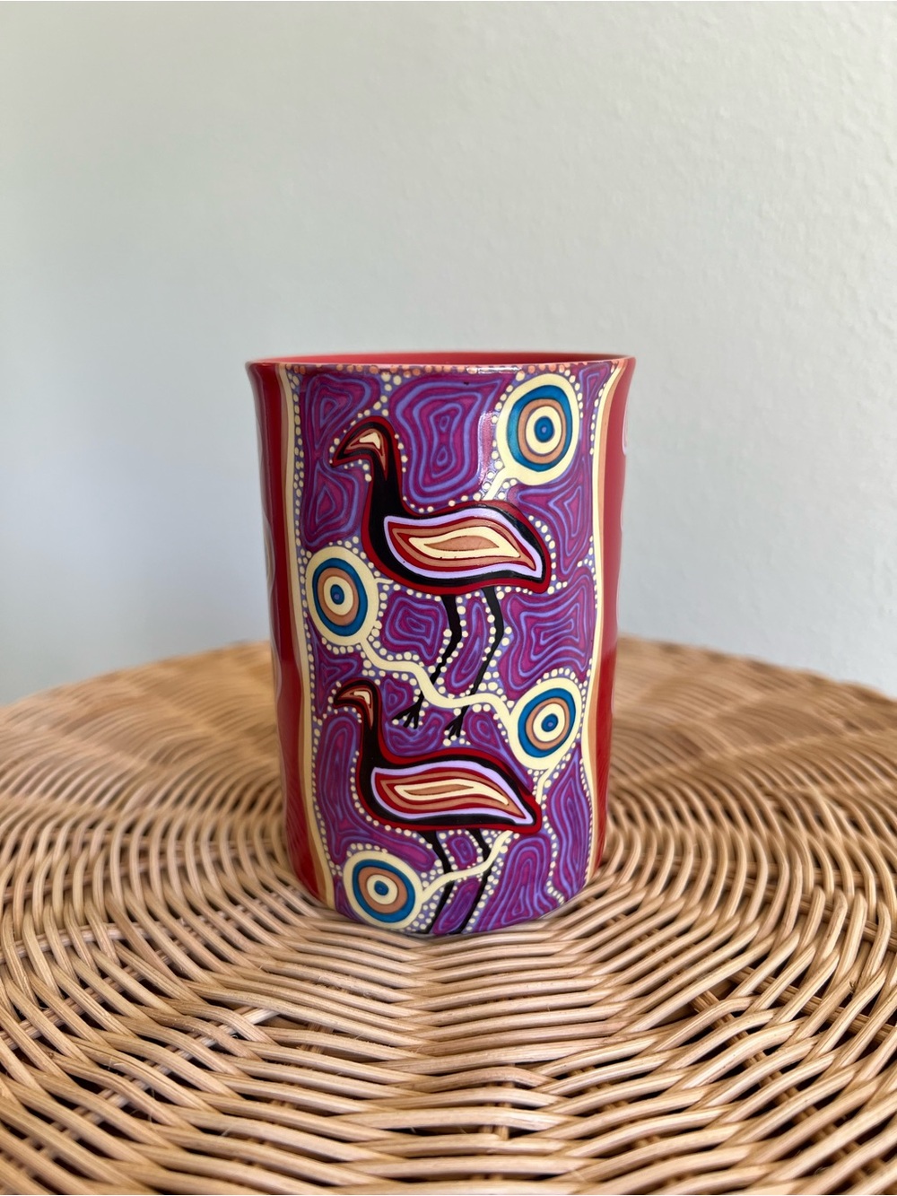 Tobwabba Colorful Patterned Ceramic Mug - Red & Purple - Picture 5 of 6